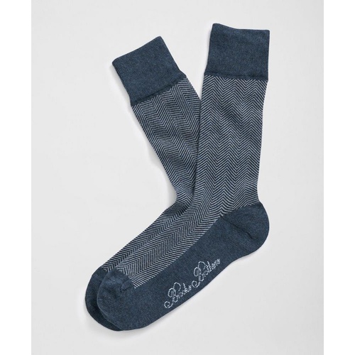 브룩스브라더스 Cotton Blend Herringbone Socks