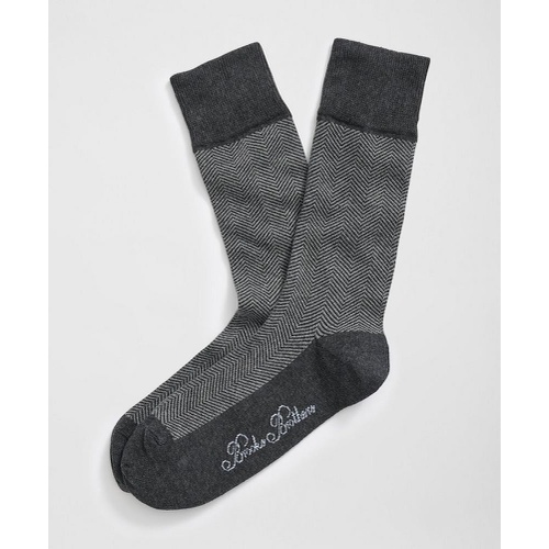 브룩스브라더스 Cotton Blend Herringbone Socks