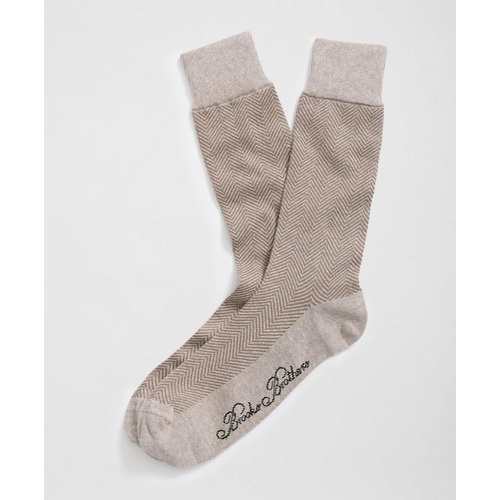 브룩스브라더스 Cotton Blend Herringbone Socks