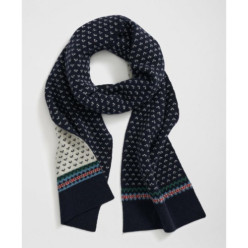 브룩스브라더스 Wool-Alpaca Holiday Fair Isle Scarf