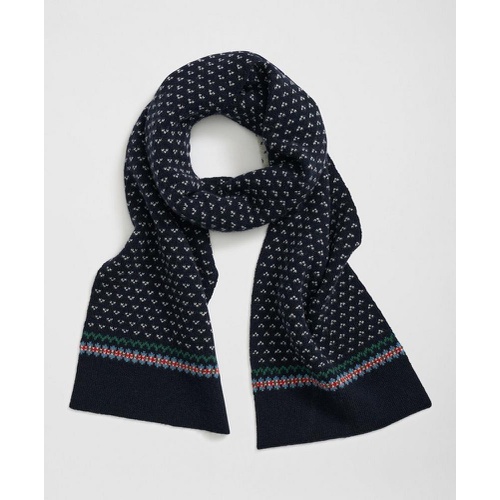 브룩스브라더스 Wool-Alpaca Holiday Fair Isle Scarf