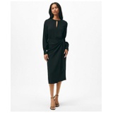 Keyhole Dress in Fine Twill Stretch Crepe