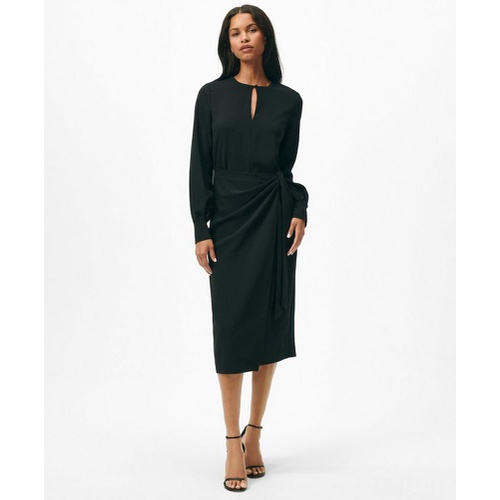 브룩스브라더스 Keyhole Dress in Fine Twill Stretch Crepe