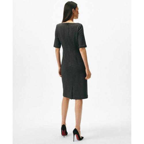 브룩스브라더스 Boatneck Sheath Dress in Herringbone Cotton Blend