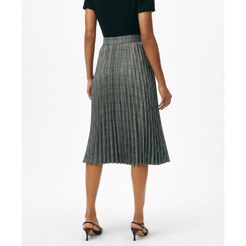 브룩스브라더스 Pleated A-Line Skirt in Glen Plaid Wool Blend