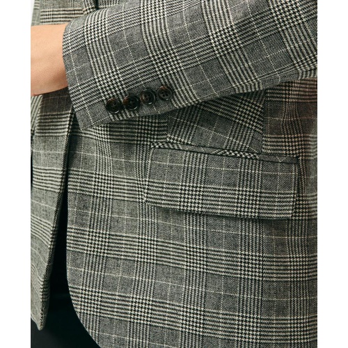 브룩스브라더스 Relaxed Peak Lapel Jacket in Glen Plaid Wool Blend