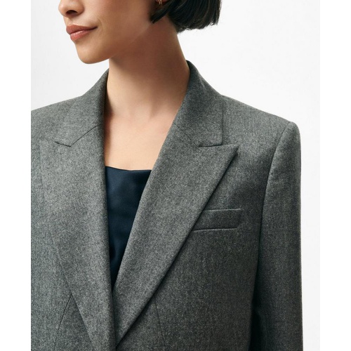 브룩스브라더스 Peak Lapel Jacket in Flannel Wool