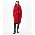 Wrap Coat in Water-Repellent Brushed-Twill Wool