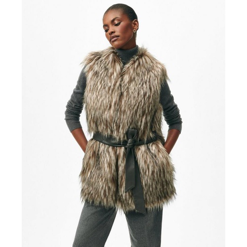 브룩스브라더스 Belted Faux Fur Vest