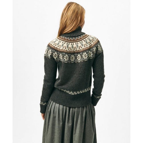 브룩스브라더스 Fair Isle Turtleneck Sweater in Alpaca-Wool Blend