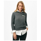 Beaded Golden Fleece Emblem Sweater in Merino Wool-Cashmere Blend