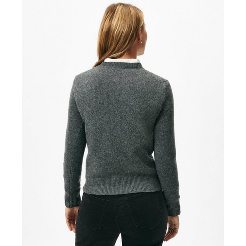 브룩스브라더스 Beaded Golden Fleece Emblem Sweater in Merino Wool-Cashmere Blend