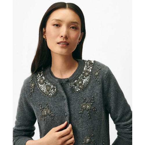 브룩스브라더스 Embellished Twinset Cardigan in Merino Wool