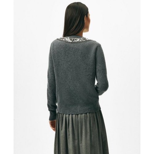 브룩스브라더스 Embellished Twinset Cardigan in Merino Wool