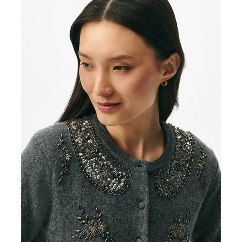 브룩스브라더스 Embellished Twinset Cardigan in Merino Wool