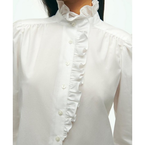 브룩스브라더스 Cotton Ruffle Placket Shirt