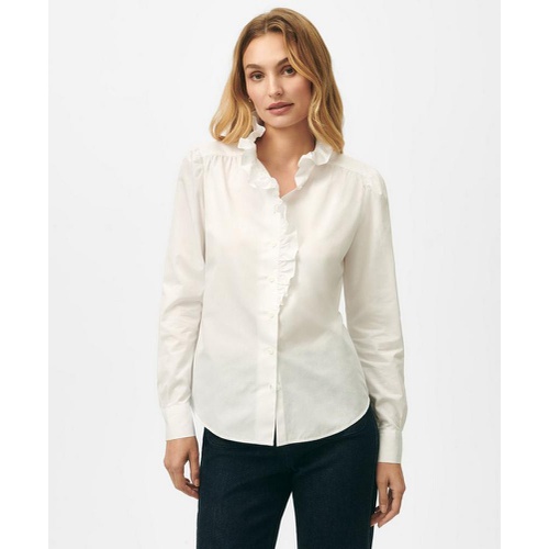 브룩스브라더스 Cotton Ruffle Placket Shirt