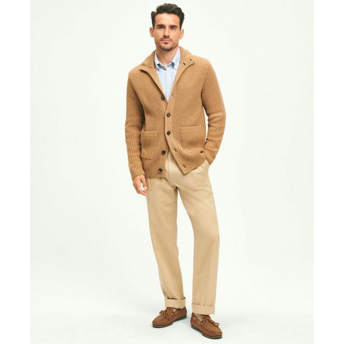 브룩스브라더스 Camel Hair Stand Collar Cardigan