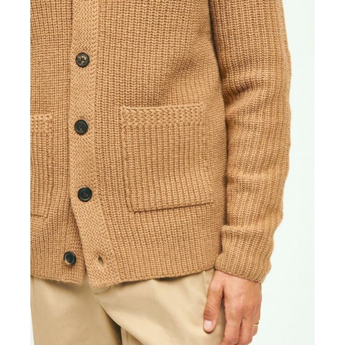 브룩스브라더스 Camel Hair Stand Collar Cardigan