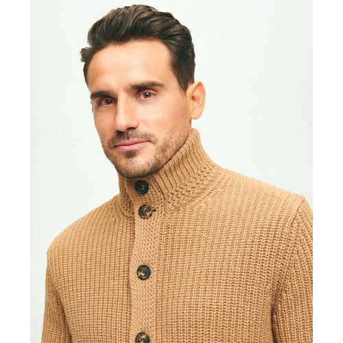 브룩스브라더스 Camel Hair Stand Collar Cardigan