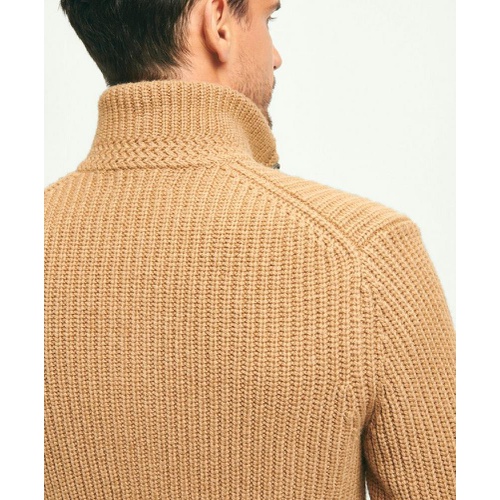 브룩스브라더스 Camel Hair Stand Collar Cardigan