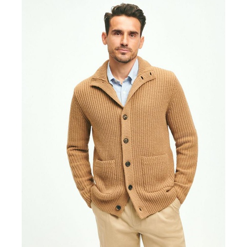 브룩스브라더스 Camel Hair Stand Collar Cardigan