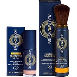 Brush On Block Full Face Sun Protection Kit, Translucent Mineral Powdered Sunscreen & Protective Lip Oil SPF 32, Reef Friendly