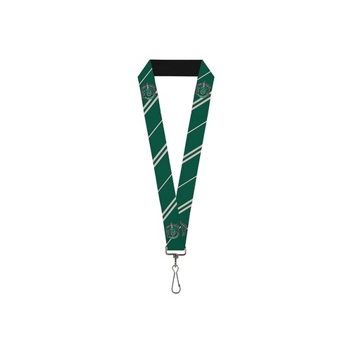  Buckle-Down Unisex adults Lanyard - 10 Slytherin Crest/Stripe5 Green/Gray Key Chain, Multicolor, One Size US