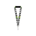 Buckle-Down Lanyard - Marvin the Martian Expressions Stacked White/Black/Green/Gold