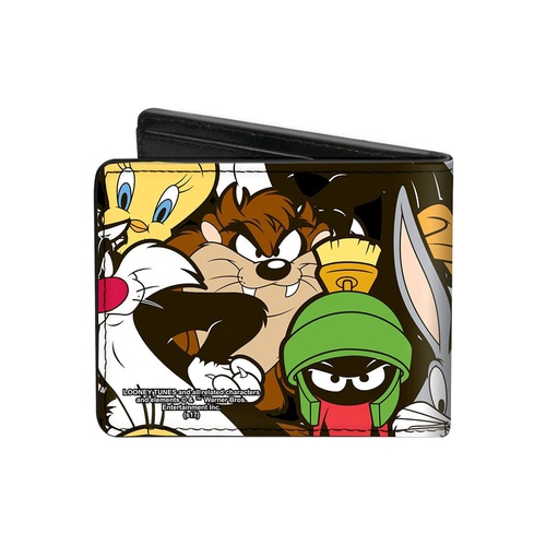  Buckle-Down PU Bifold Wallet - Looney Tunes 6-Character Stacked Collage