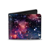 Mens Buckle-down Pu Bifold - Space Dust Collage Bi Fold Wallet, Multicolor, 40 x 35 US