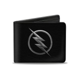 Buckle-Down Mens Reverse Flash Logo Black/Silver Etching, Multicolor, Standard Size