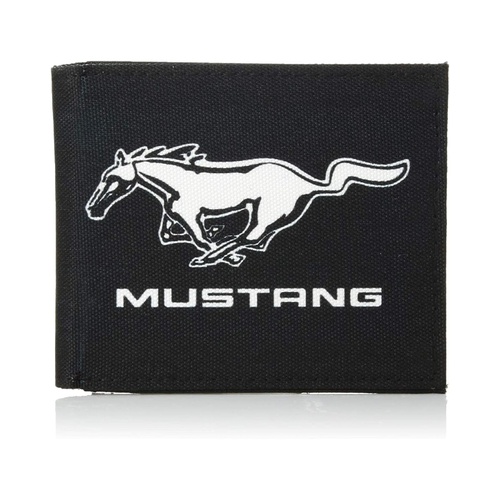  Buckle-Down Canvas Bi-fold Wallet-Ford Mustang Black/White Logo Center