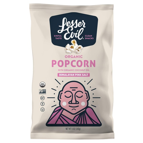  Lesser Evil, Buddha Bowl, Organic Popcorn, Himalayan, 5-Ounce Bag (Pack of 3) (Choose Flavor Below) (Himalayan Pink Salt)