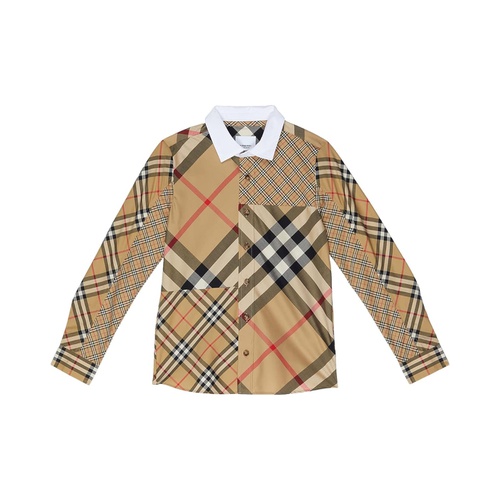 버버리 Burberry Kids Etienne Long Sleeve Check (Little Kids/Big Kids)