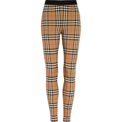 버버리 Burberry Belvoir Check Crop Leggings_ARCHIVE BEIGE CHECK