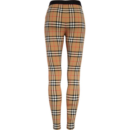 버버리 Burberry Belvoir Check Crop Leggings_ARCHIVE BEIGE CHECK