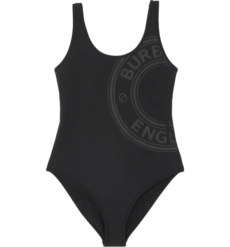 버버리 Burberry Jolie Logo One-Piece Swimsuit_BLACK