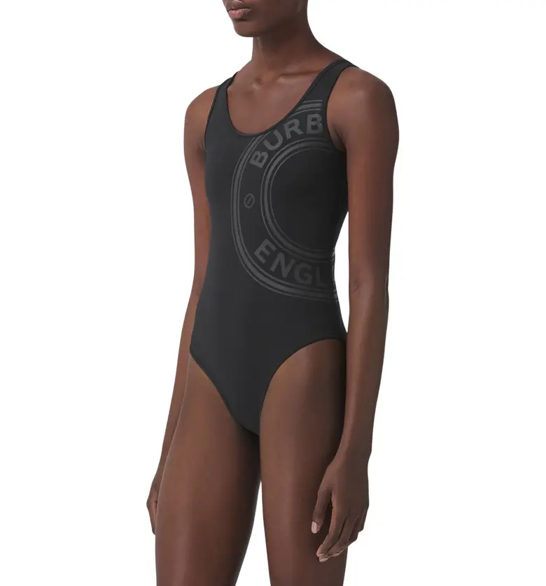 버버리 Burberry Jolie Logo One-Piece Swimsuit_BLACK