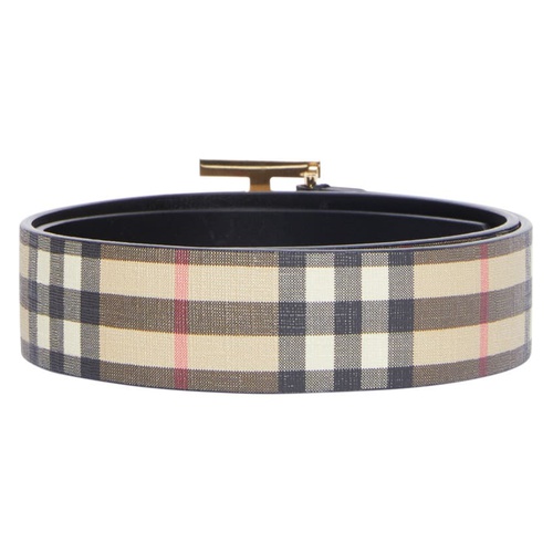 버버리 Burberry Monogram Motif Vintage Check E-Canvas Belt_ARCHIVE BEIGE