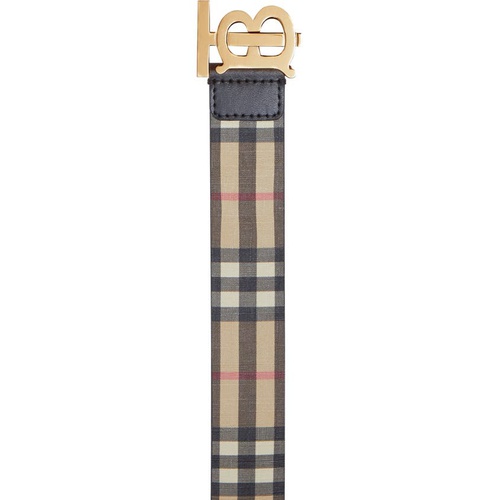 버버리 Burberry Monogram Motif Vintage Check E-Canvas Belt_ARCHIVE BEIGE