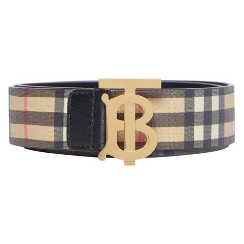 버버리 Burberry Monogram Motif Vintage Check E-Canvas Belt_ARCHIVE BEIGE