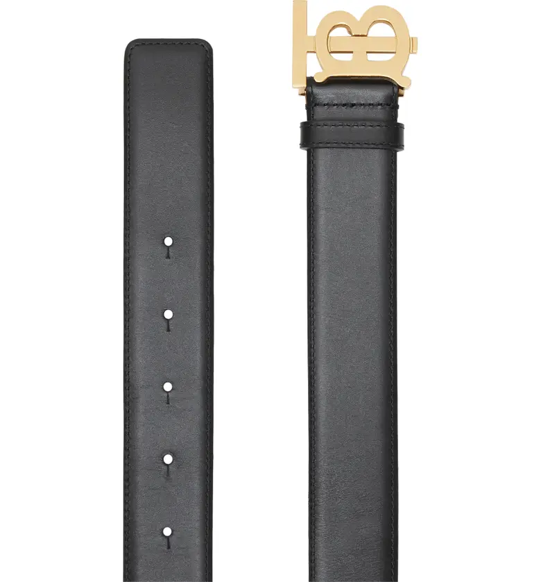 버버리 Burberry TB Monogram Leather Belt_BLACK
