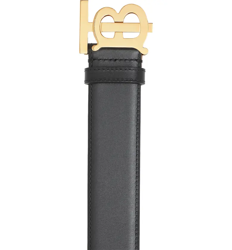 버버리 Burberry TB Monogram Leather Belt_BLACK