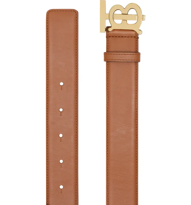 버버리 Burberry TB Monogram Leather Belt_TAN