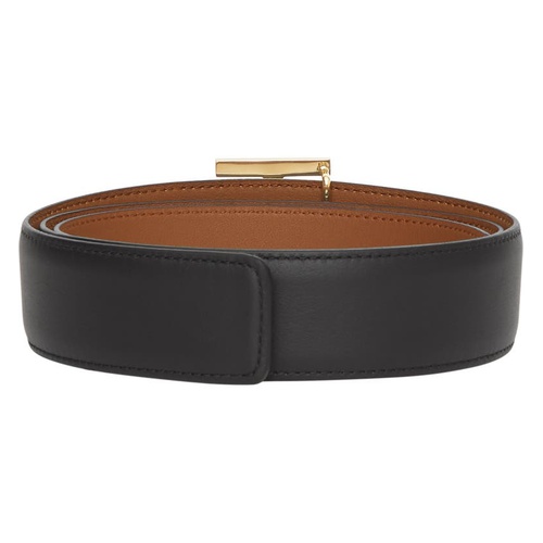 버버리 Burberry Monogram Motif Reversible Leather Belt_BLACK/ MALT BROWN