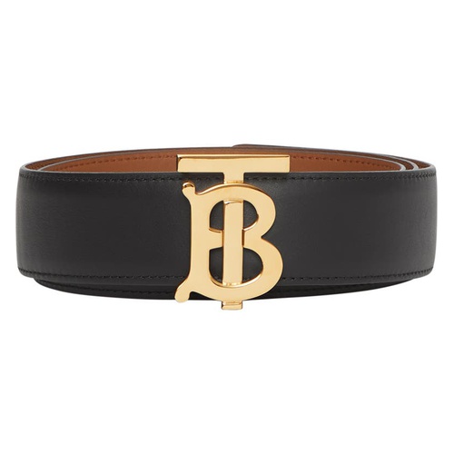 버버리 Burberry Monogram Motif Reversible Leather Belt_BLACK/ MALT BROWN