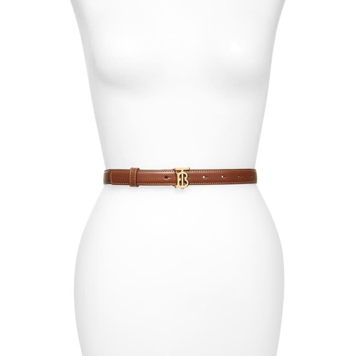 버버리 Burberry Monogram Motif Leather Belt_TAN/ LIGHT GOLD