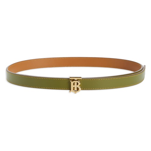 버버리 Burberry TB Monogram Buckle Reversible Leather Belt_JUNIPER GREEN/ DK SEA