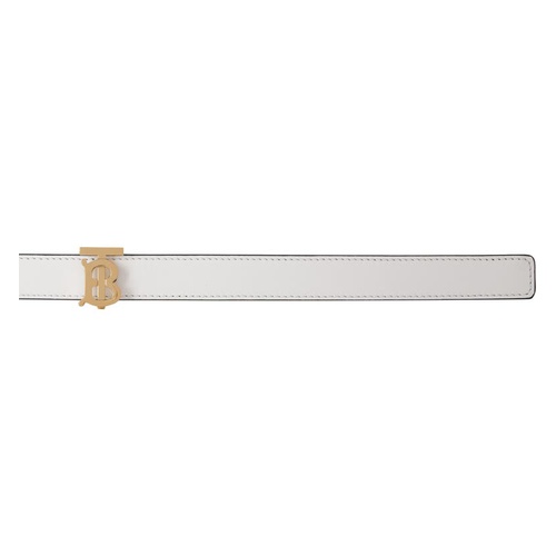 버버리 Burberry TB Monogram Reversible Leather Belt_WHITE/ BLACK